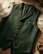 Gilet À Revers Avec Motif À Carreaux Pour Hommes
