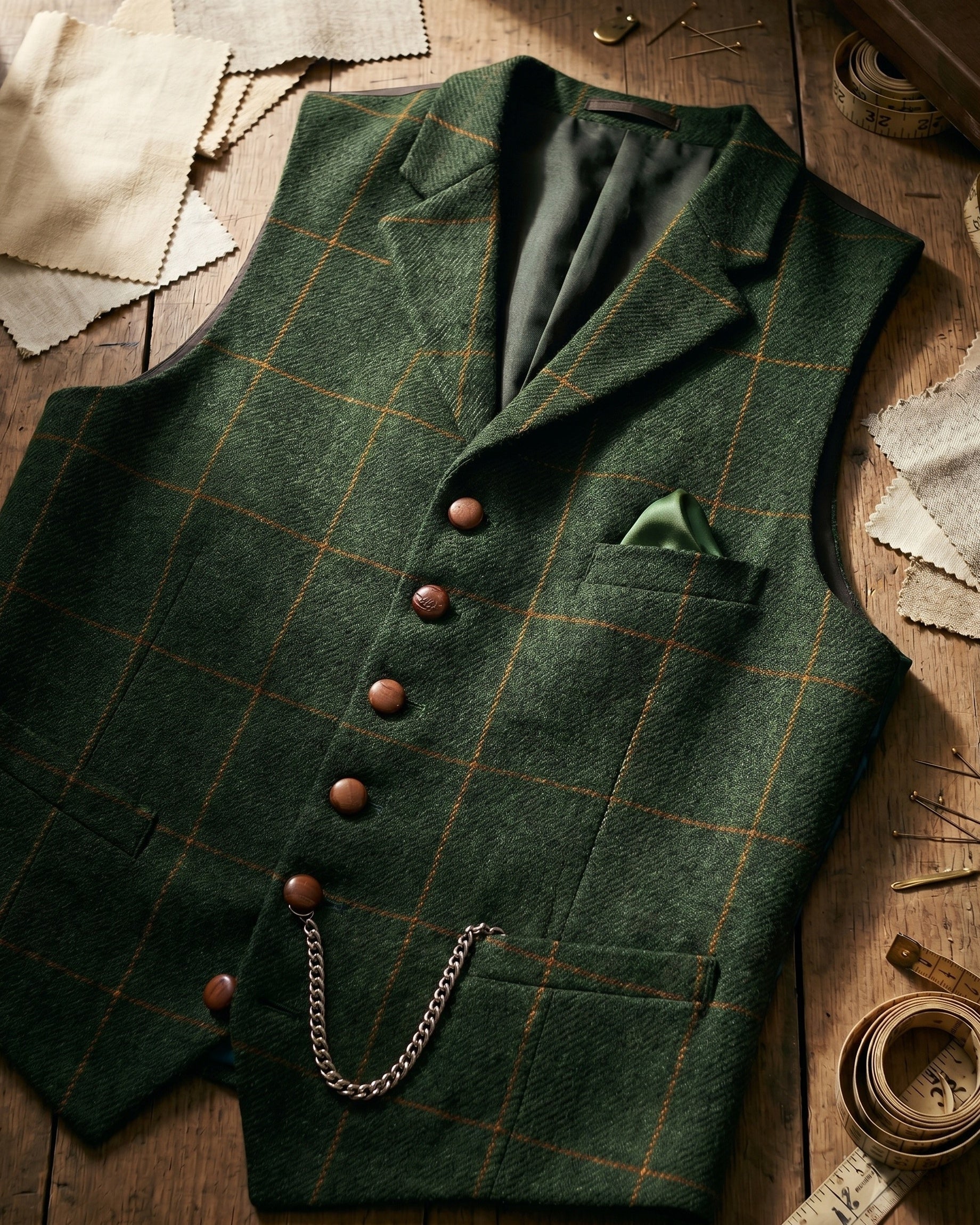 Gilet À Revers Avec Motif À Carreaux Pour Hommes
