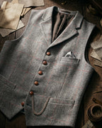 Gilet À Revers Avec Motif À Carreaux Pour Hommes