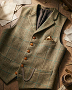 Gilet À Revers Avec Motif À Carreaux Pour Hommes