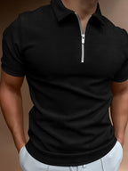 Polo Avec Col À Revers Et Fermeture Zippée Pour Hommes