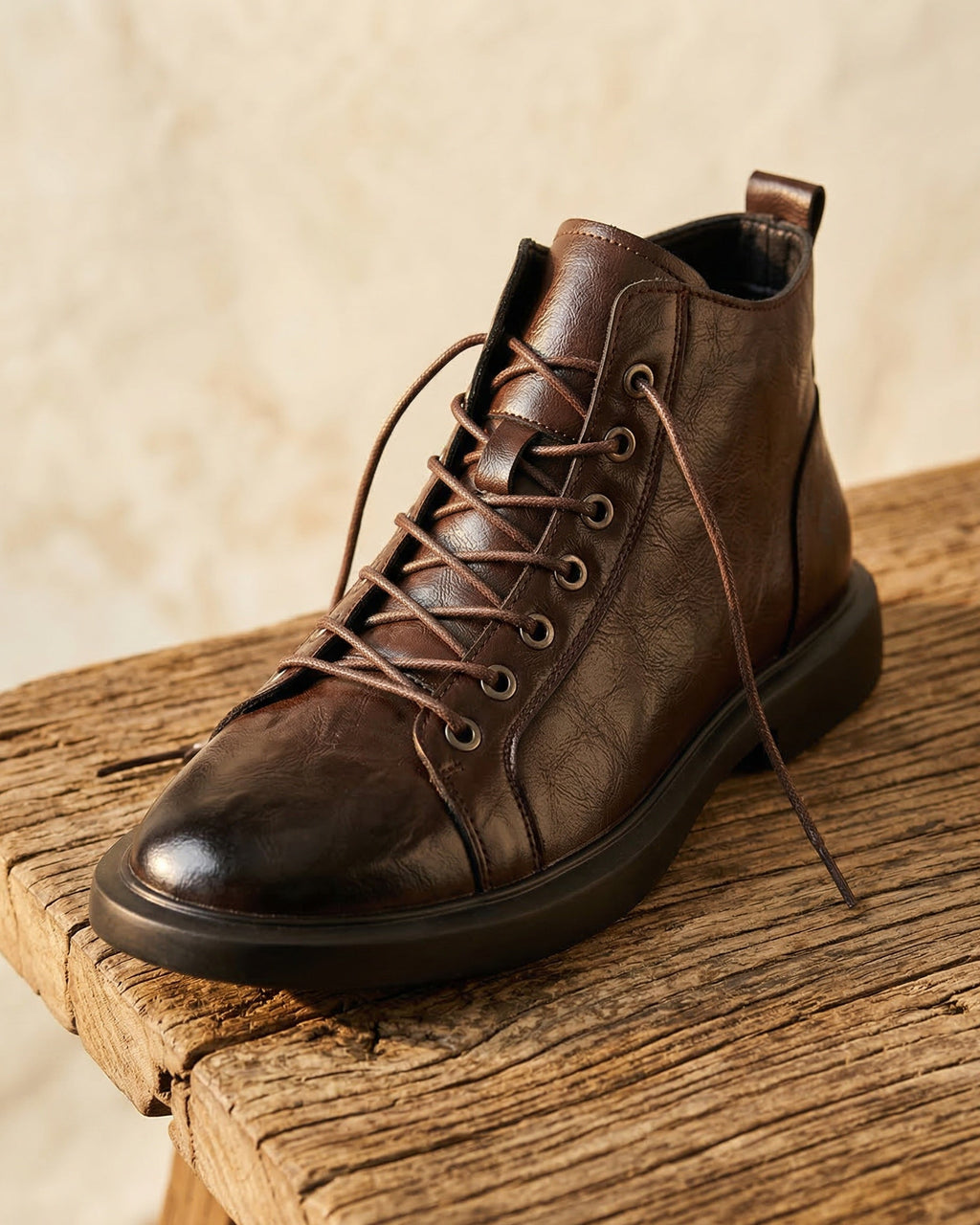 Chaussures À Lacets En Cuir Pour Hommes