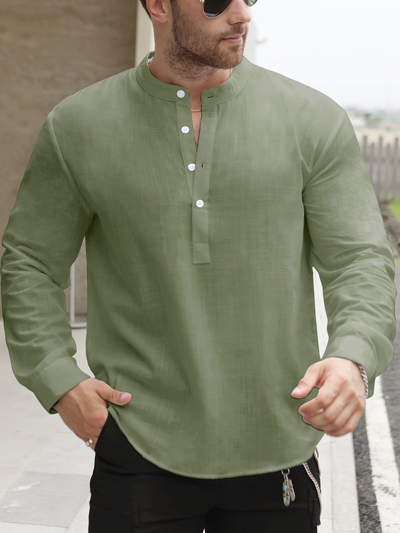 Chemise Ample Avec Col Bateau Pour Hommes