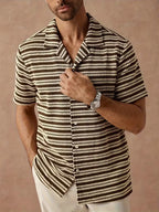 Chemise Texturée À Col V Pour Hommes