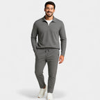 Ensemble homme polo manches longues et pantalon - Gris