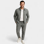 Ensemble homme veste zippée et pantalon slim - Gris