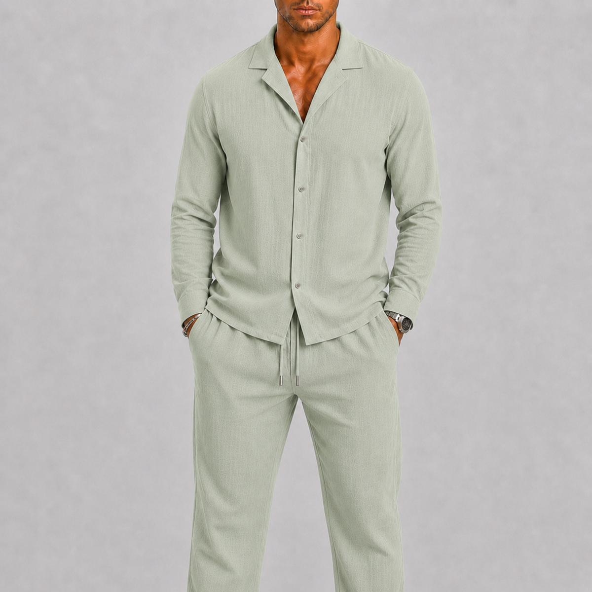 Ensemble lin hommes - Vert clair