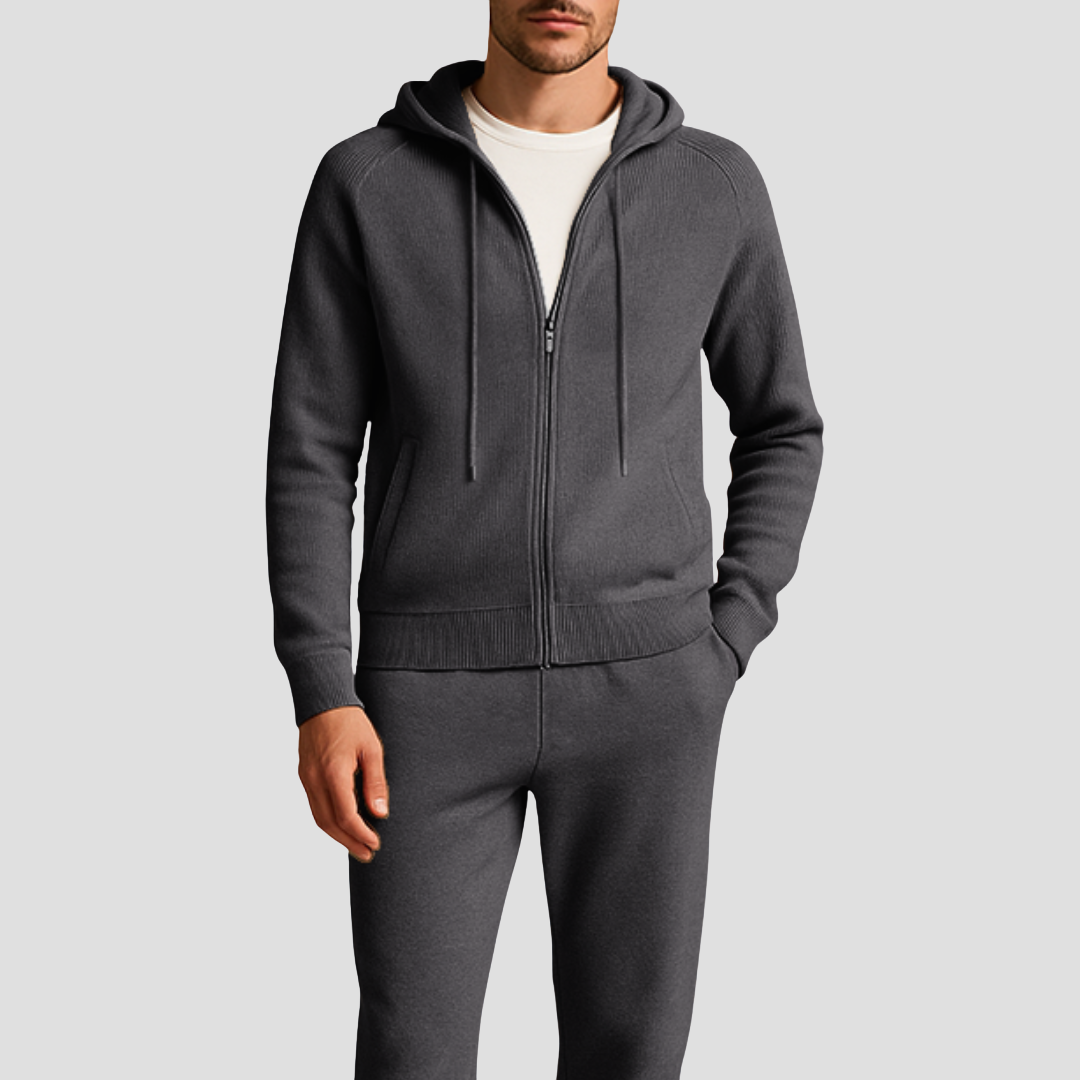 Ensemble loungewear en maille pour homme - Gris Foncé