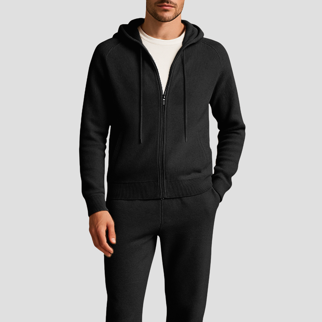 Ensemble loungewear en maille pour homme - Noir