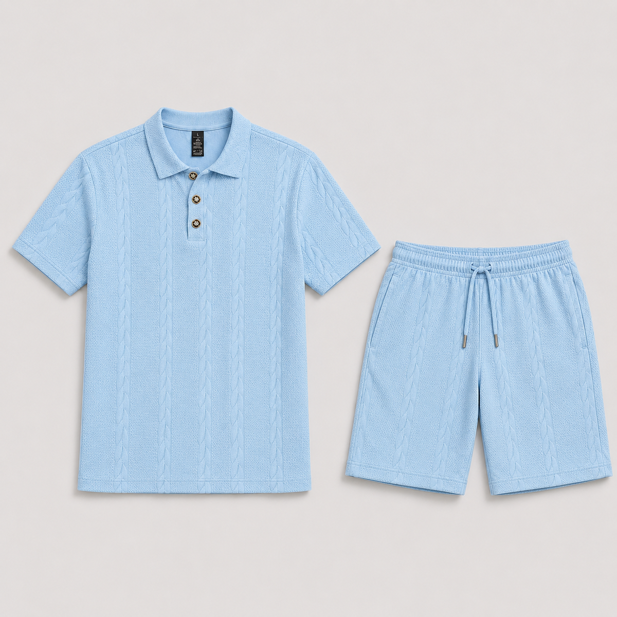 Ensemble polo manches courtes avec short pour hommes - image 1