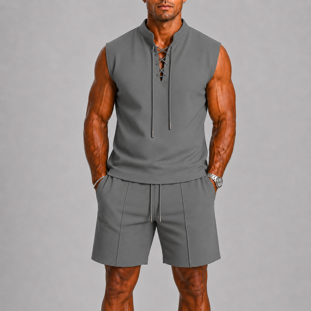 Ensemble sans manches et short homme - Gris
