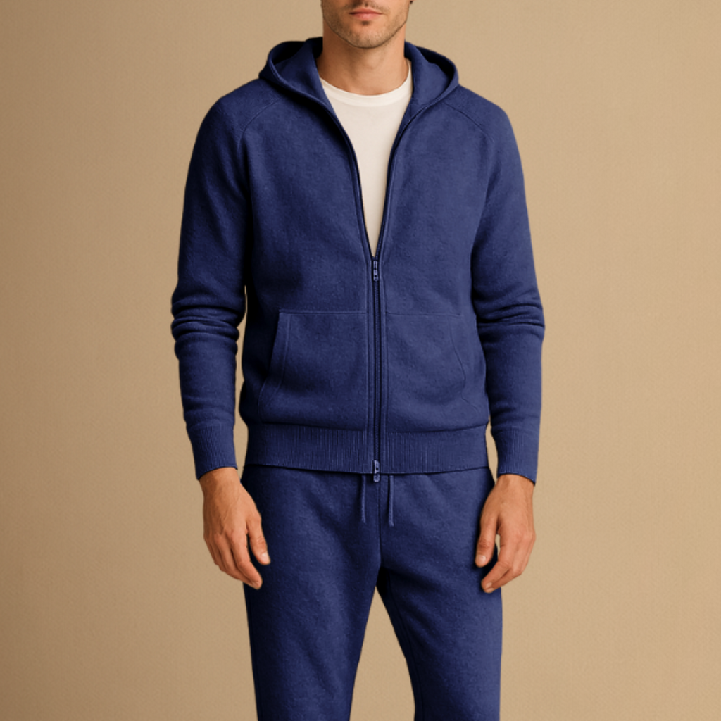 Ensemble survêtement zippé pour homme - Marine