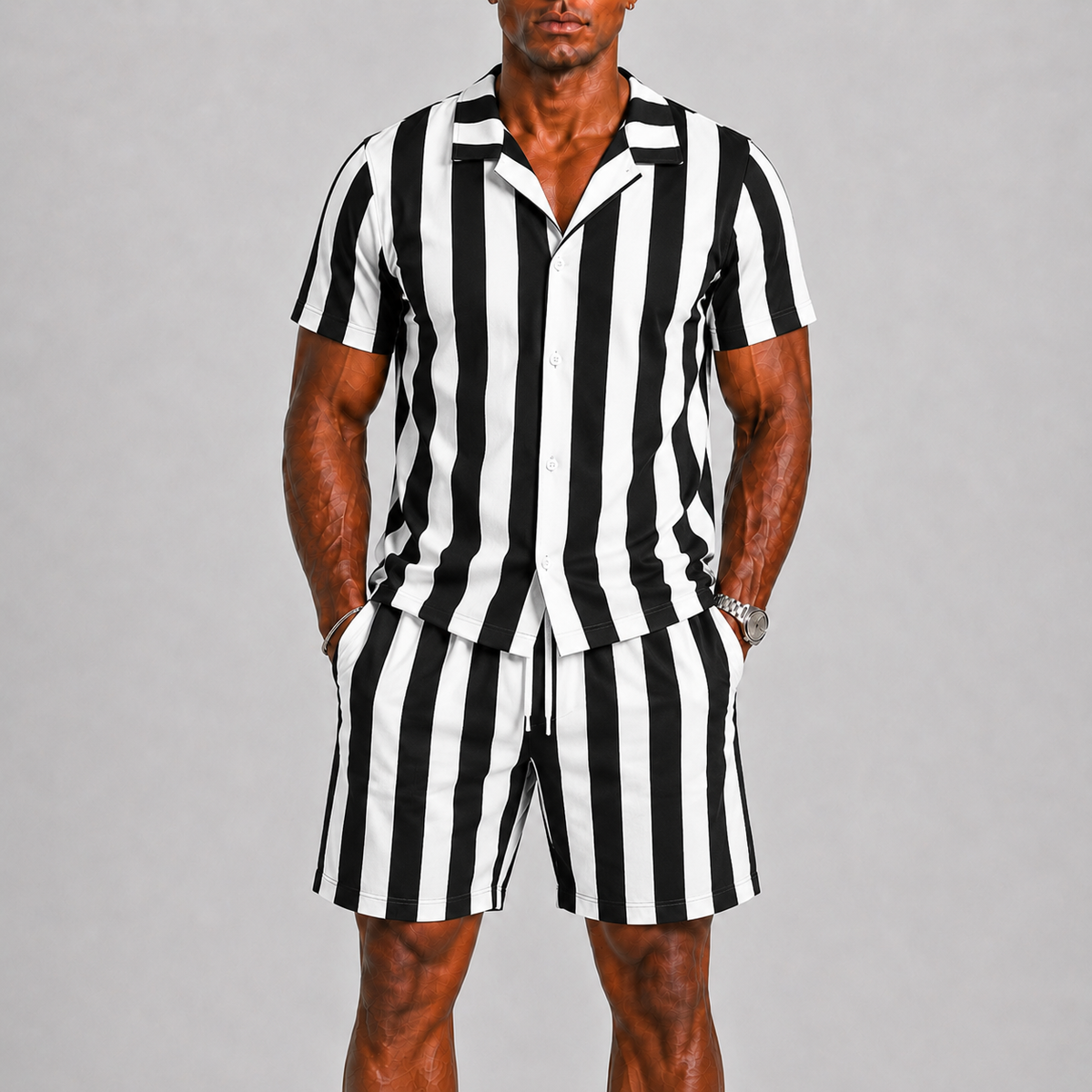 Ensemble t-shirt et short homme - Noir