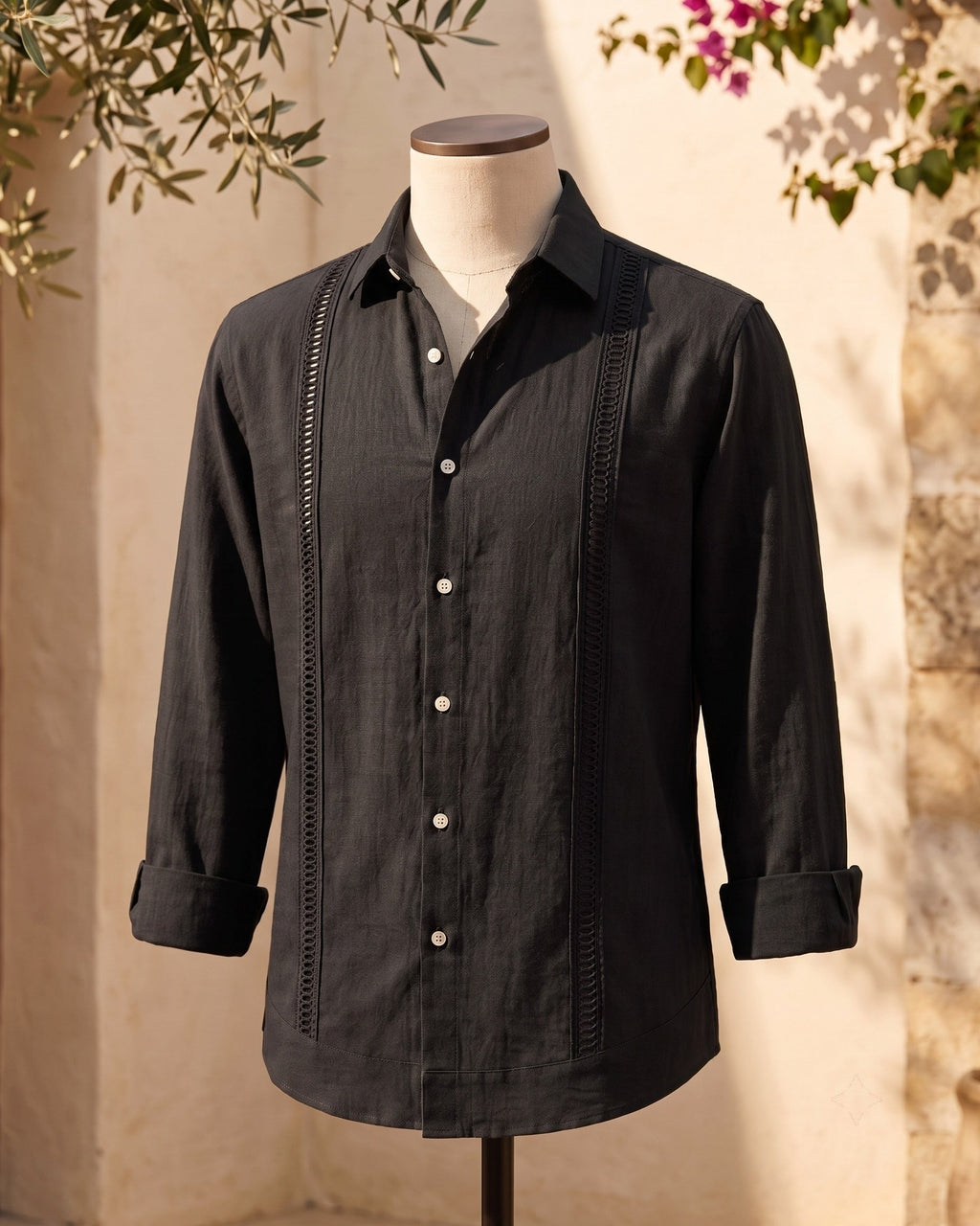 Chemise Brodée Avec Manches Longues Pour Hommes
