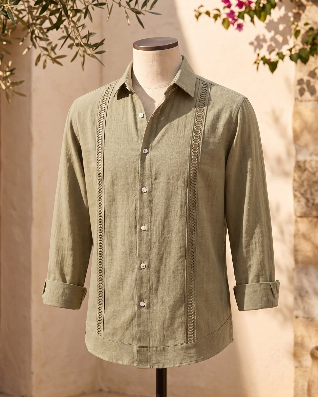 Chemise Brodée Avec Manches Longues Pour Hommes