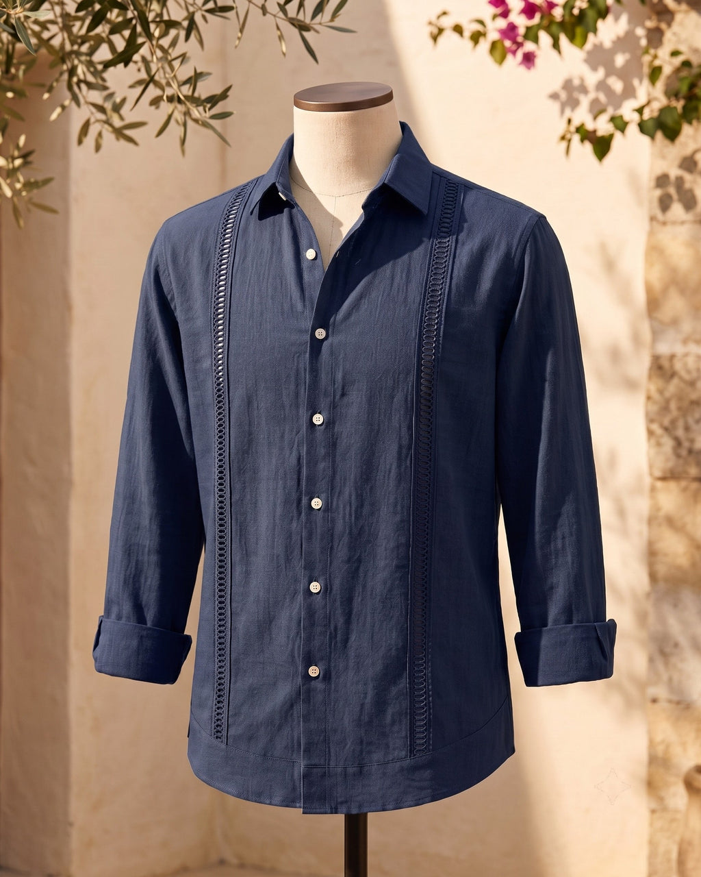 Chemise Brodée Avec Manches Longues Pour Hommes