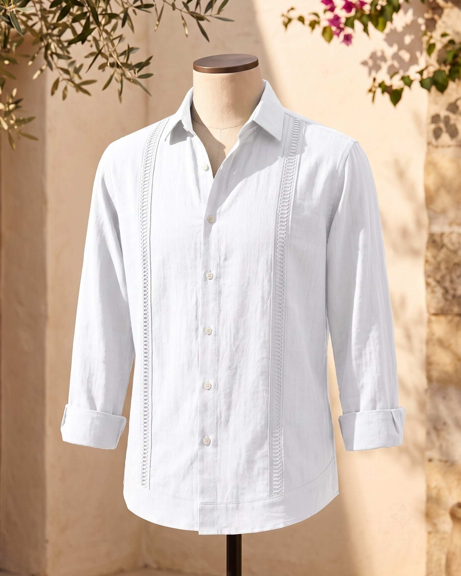Chemise Brodée Avec Manches Longues Pour Hommes