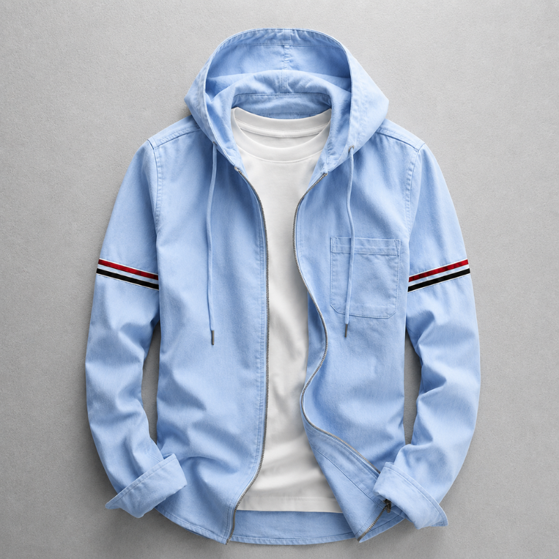 Veste À Capuche Zippée Avec Coupe Ajustée Pour Hommes