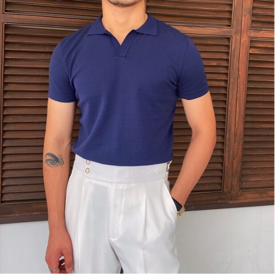 Polo Avec Col En V Pour Hommes