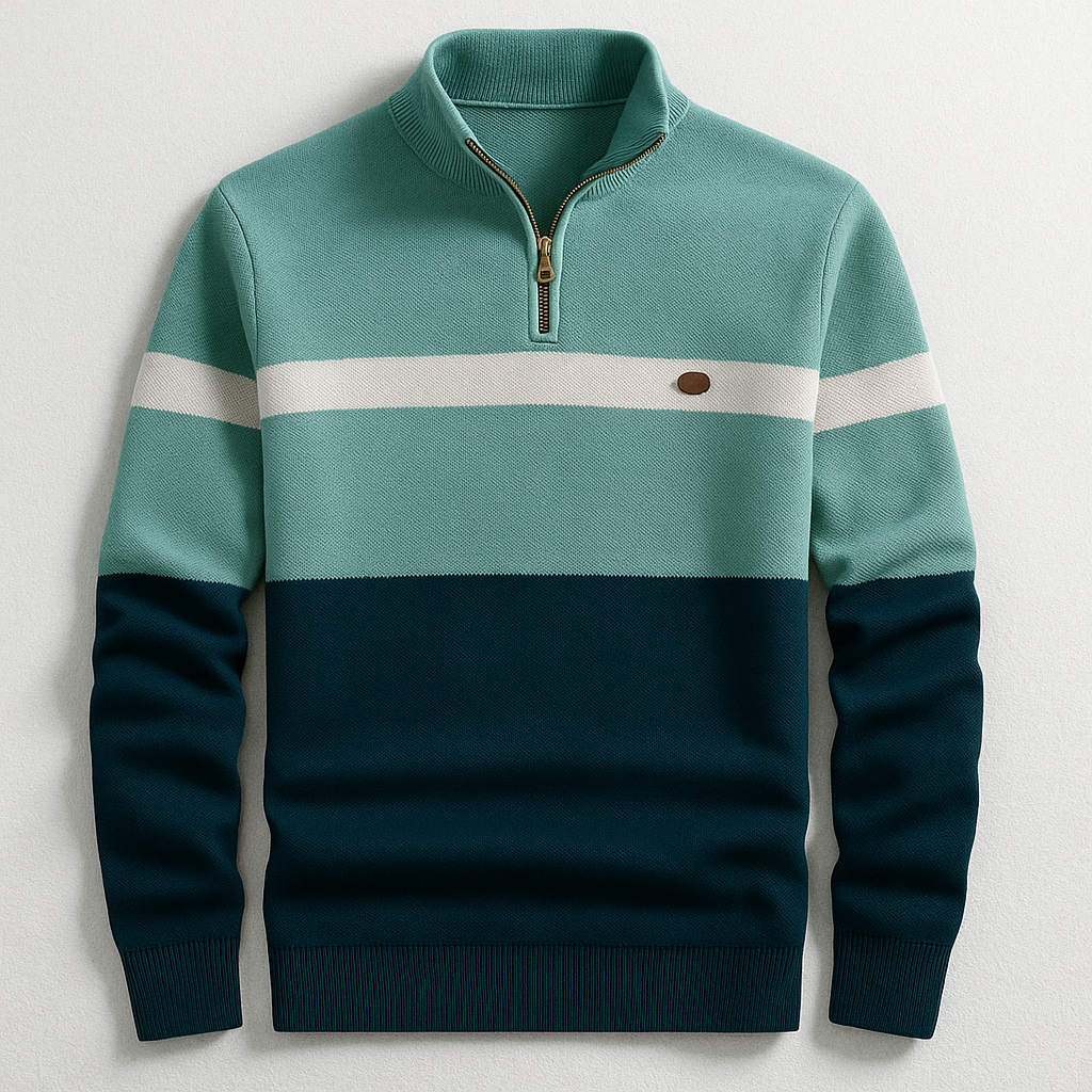 Pull À Col Zippé Avec Coupe Ajustée Pour Hommes
