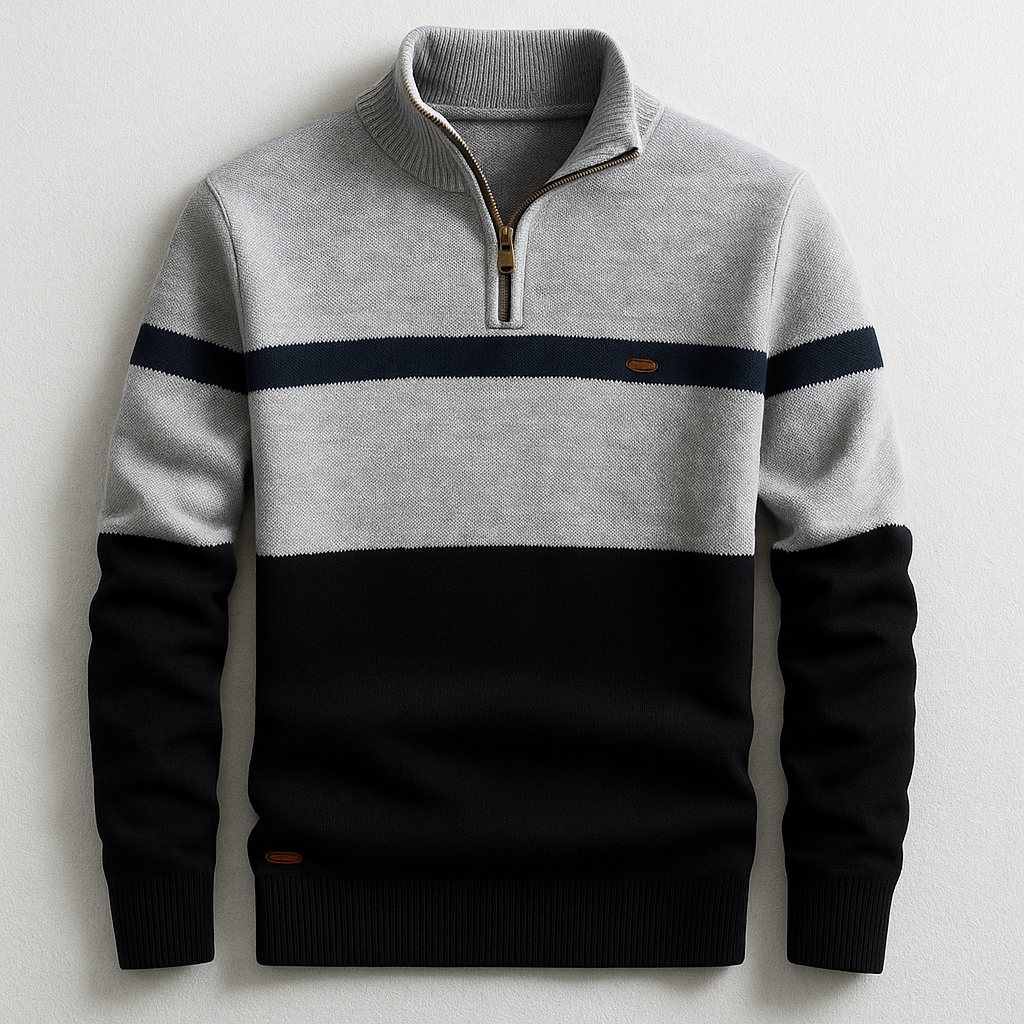 Pull À Col Zippé Avec Coupe Ajustée Pour Hommes