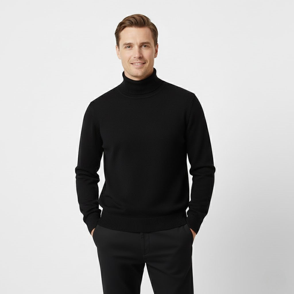 PULL HOMME COL ROULÉ MAILLE ÉPAISSE