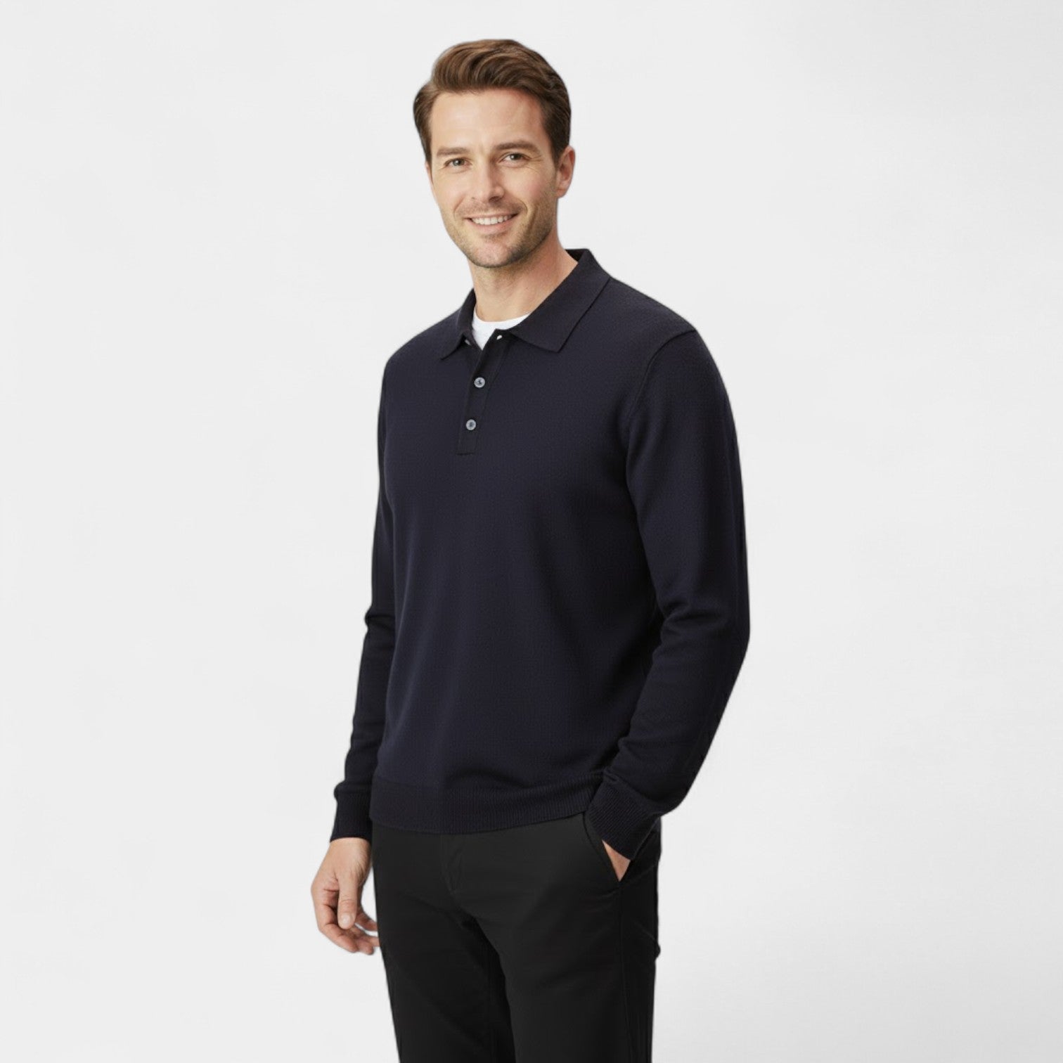 POLO HOMME MANCHES LONGUES MAILLE