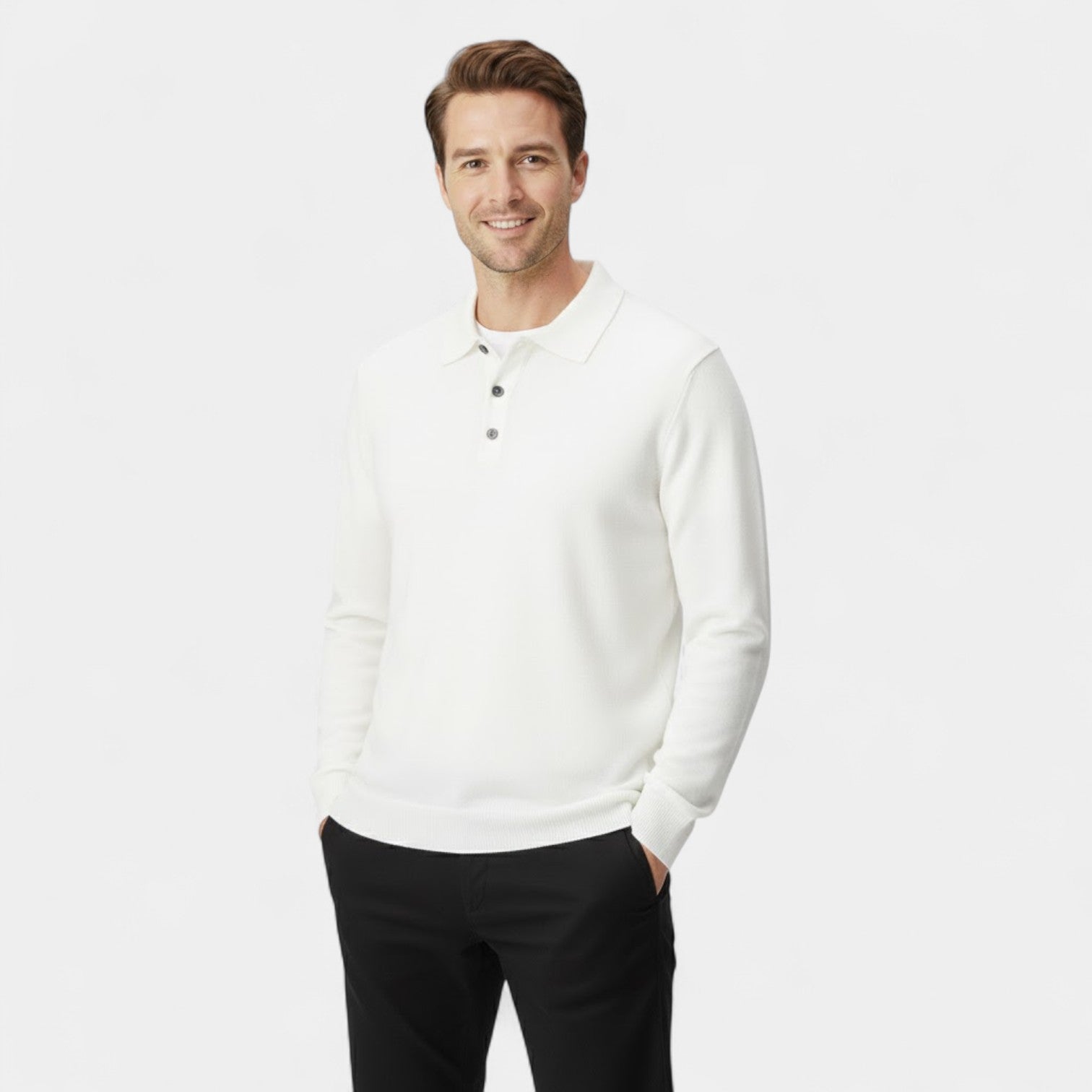 POLO HOMME MANCHES LONGUES MAILLE