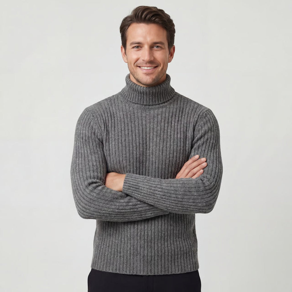 PULL HOMME COL ROULÉ MAILLE FINE