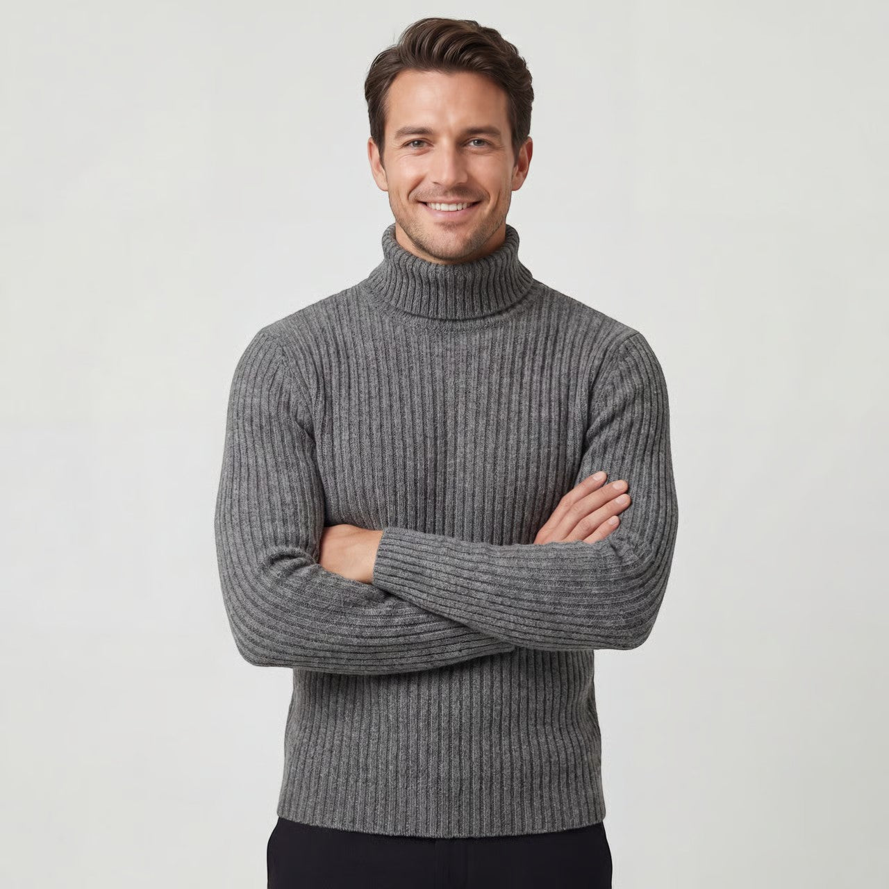 PULL HOMME COL ROULÉ MAILLE FINE