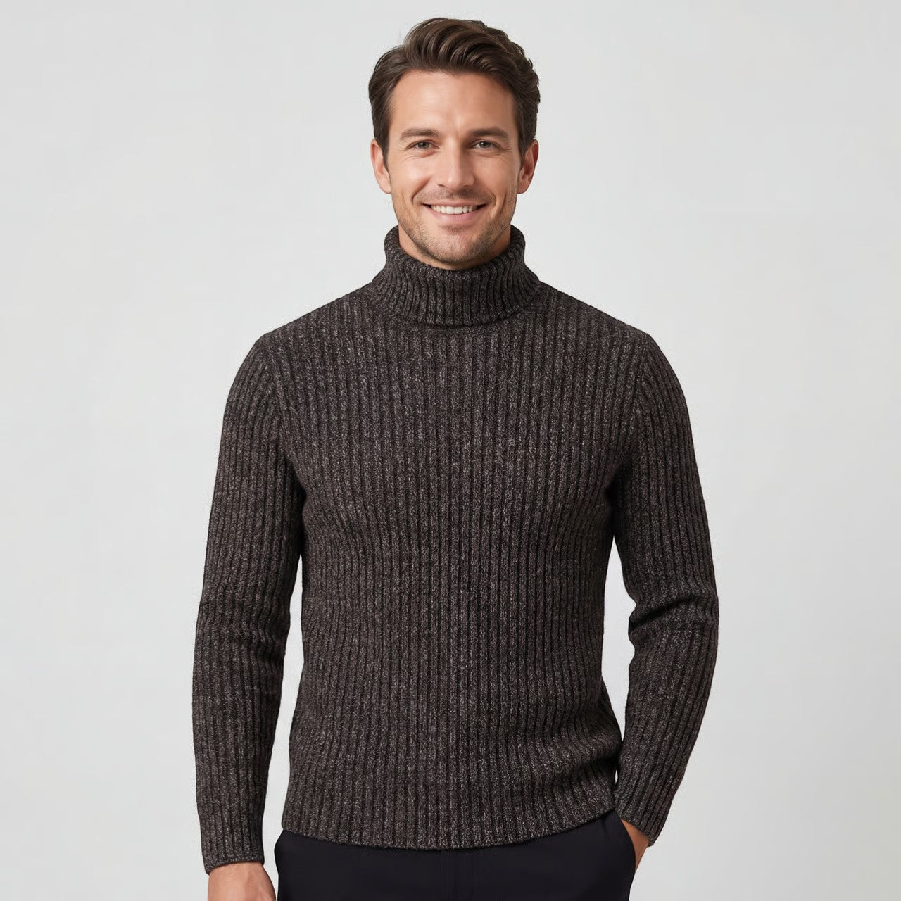 PULL HOMME COL ROULÉ MAILLE FINE