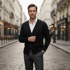 CARDIGAN HOMME MAILLE COTON COL V