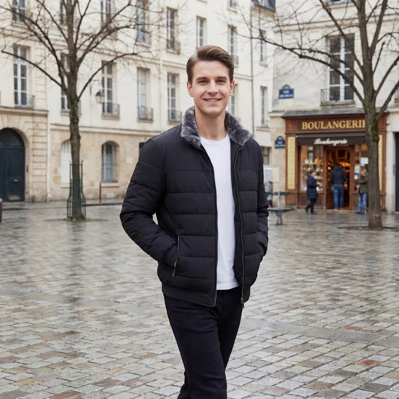 VESTE HOMME MATELASSÉE COL MONTANT