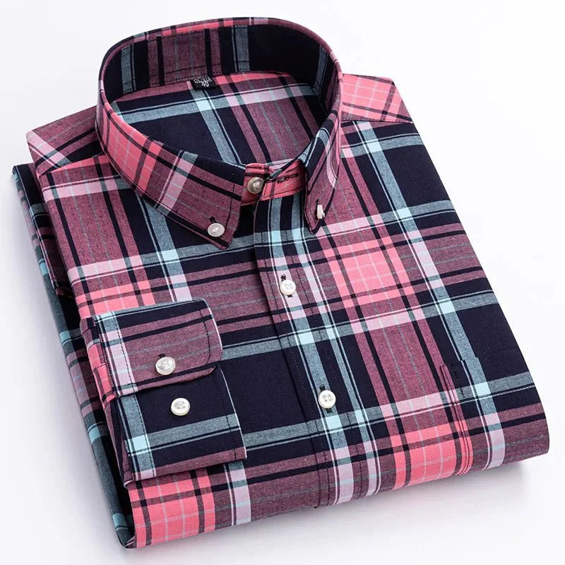 Chemise Homme À Carreaux Manche Longue