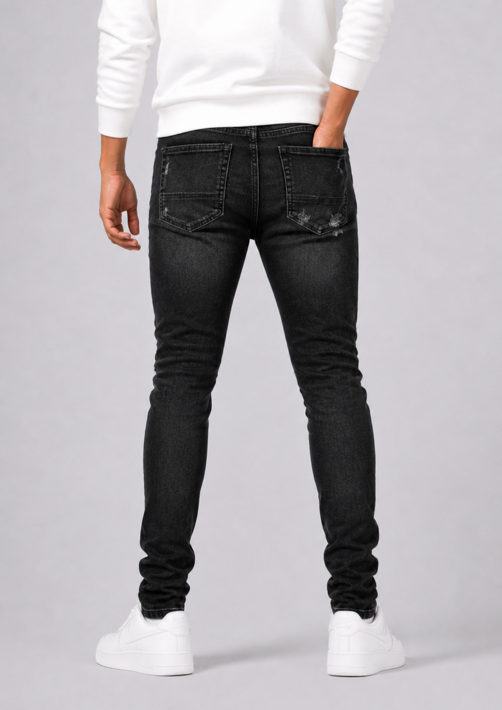 Jeans slim déchiré hommes - image 2
