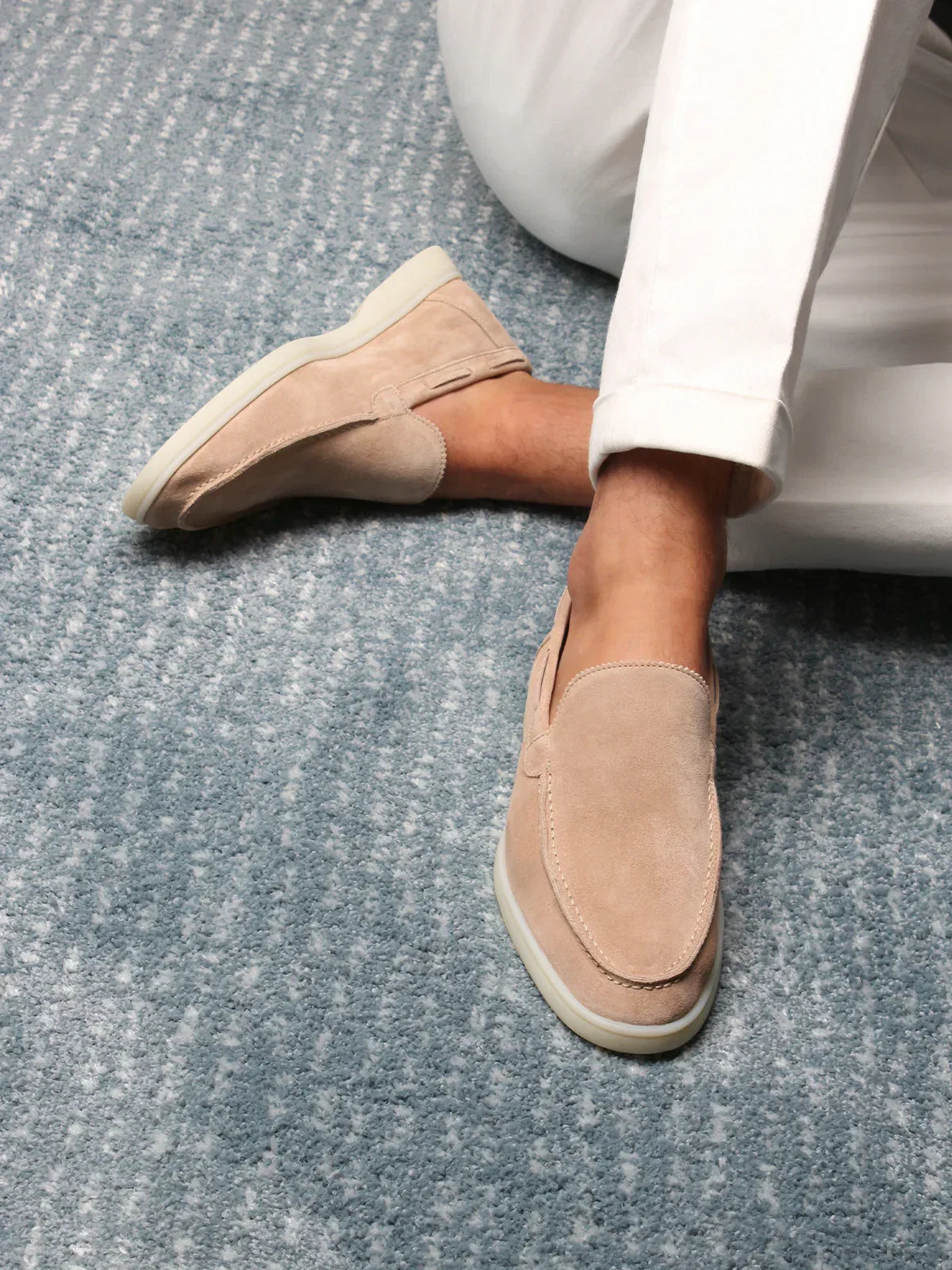 Loafers daim taupe légers pour homme - image 4