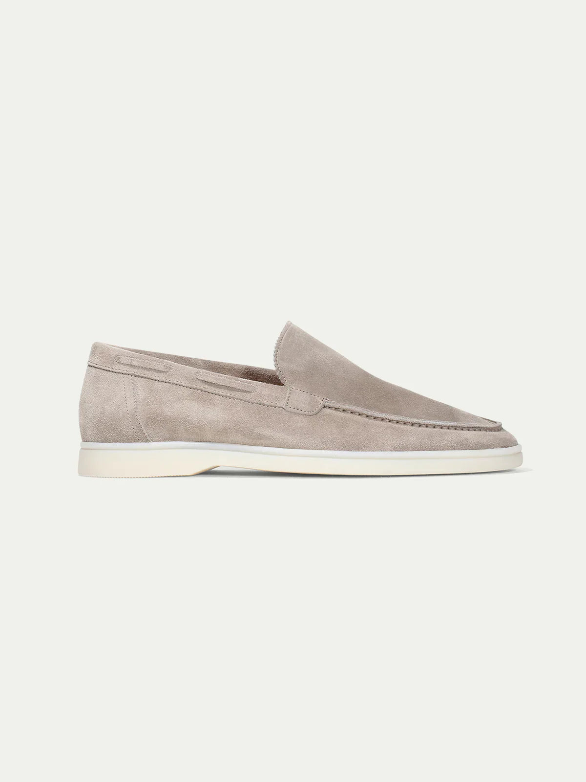 Mocassins daim gris clair pour homme - image 2