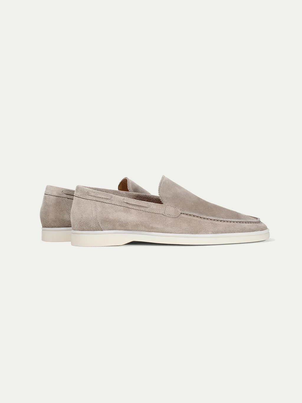 Mocassins daim gris clair pour homme - image 3