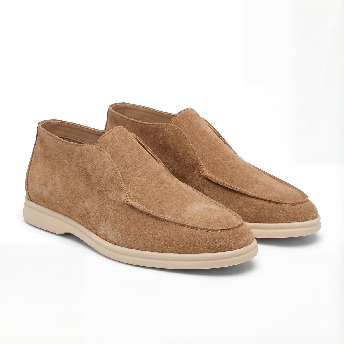 Mocassins hauts en suède pour homme - Marron Clair