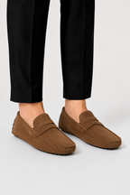 Mocassins suède hommes - Marron