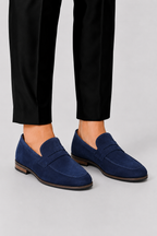 Mocassins suède hommes - Bleu roi
