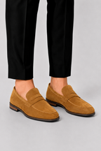 Mocassins suède hommes - Camel