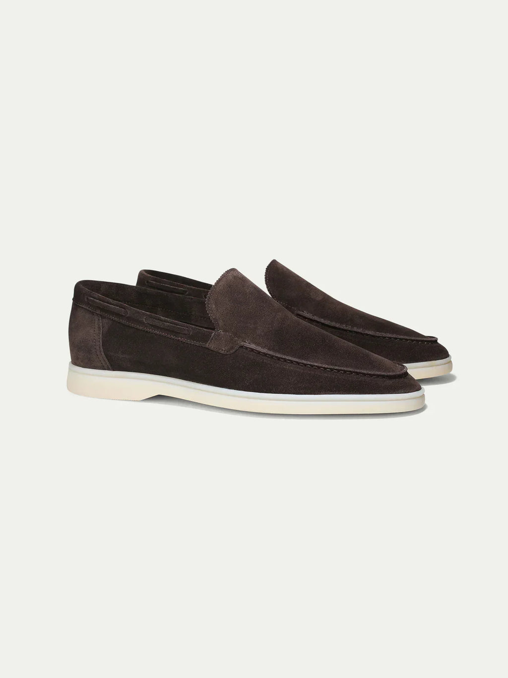 Mocassins yacht daim gris chaud pour homme - Gris