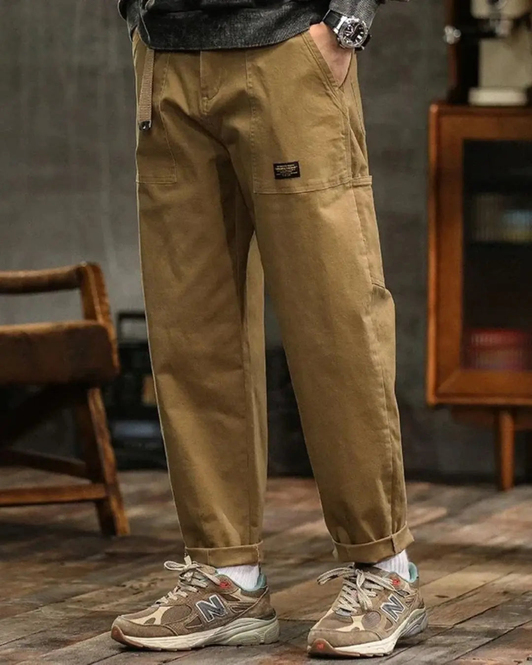 Pantalon cargo hommes - Kaki