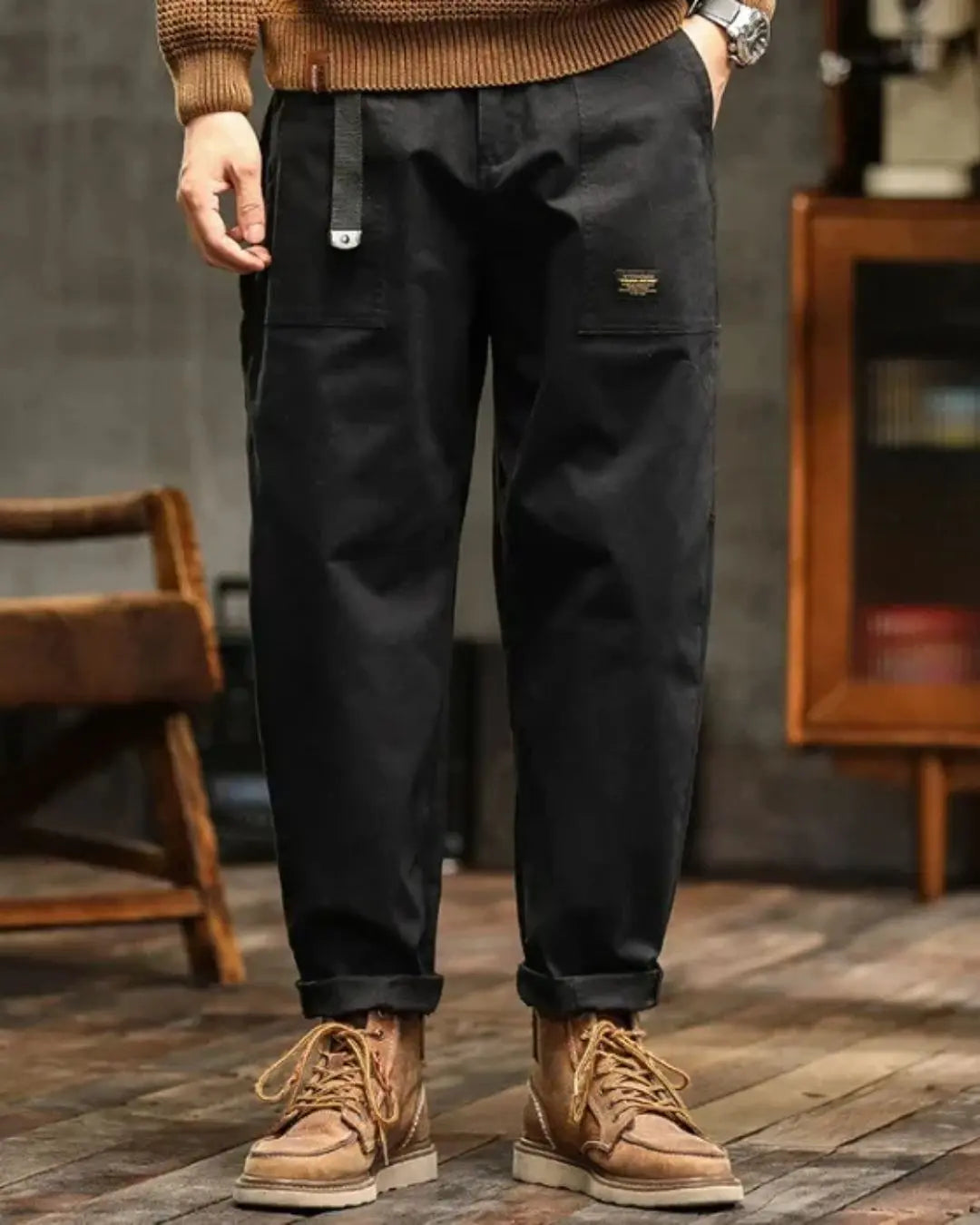 Pantalon cargo hommes - Noir