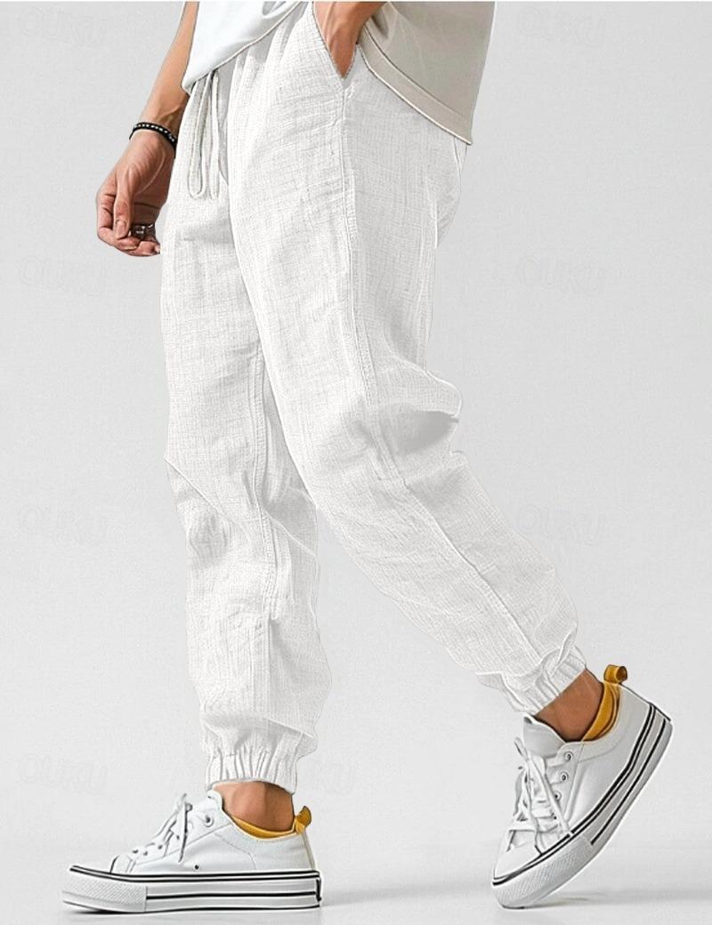 Pantalon lin hommes - Blanc