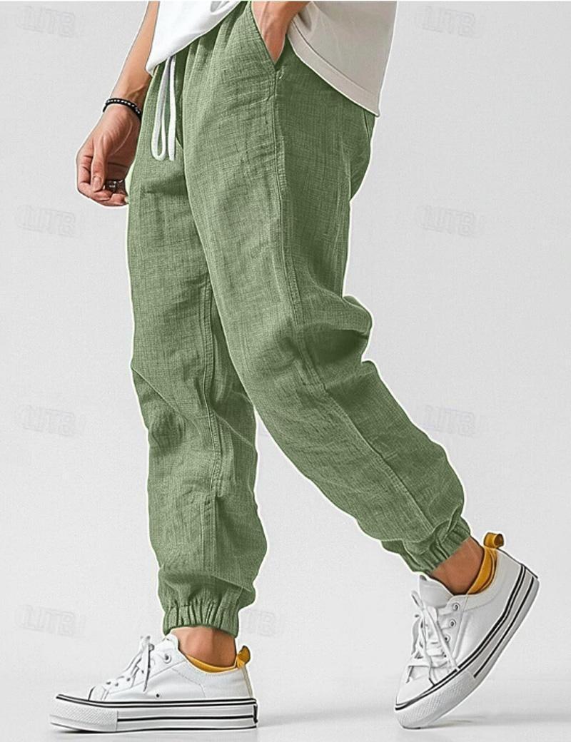 Pantalon lin hommes - Vert