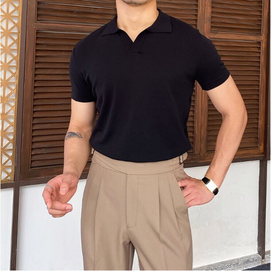 Polo Avec Col En V Pour Hommes