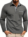 Polo à manches longues pour homme - Gris