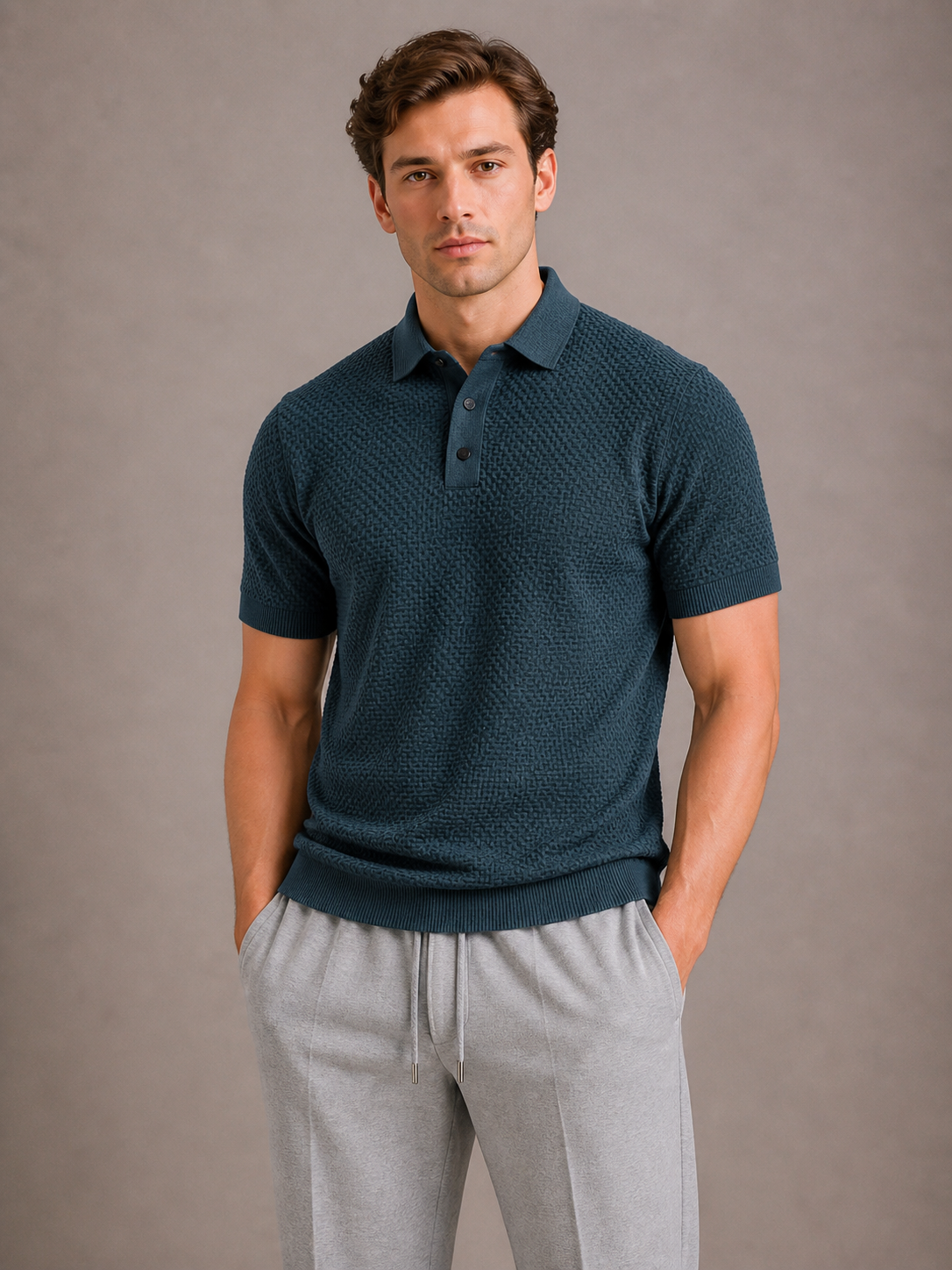 Polo classique hommes - Bleu marine